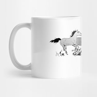 Wild horses galloping fast horse lover Mug